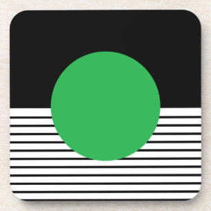 Porta-copo Bloqueio Branco Preto e Círculo Verde