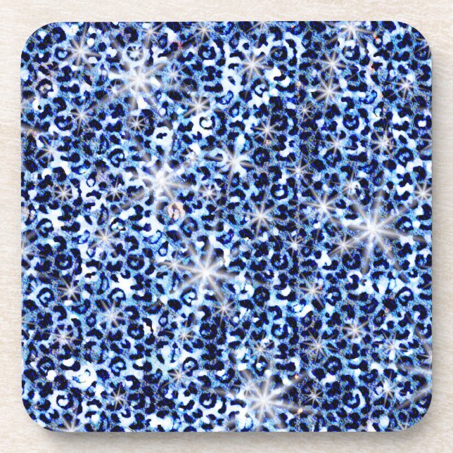 Porta-copo Blue Cheetah Sparkles (Frente)