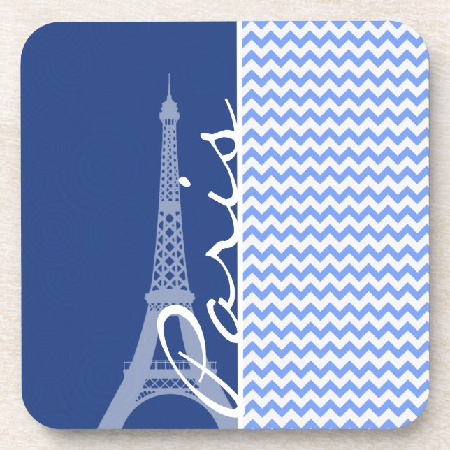 Porta-copo Blue Chevron; Paris (Frente)