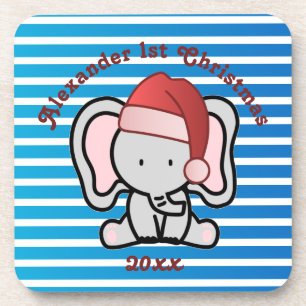 Porta-copo Blue Custom Baby Boy Name Primeiro Natal 2022
