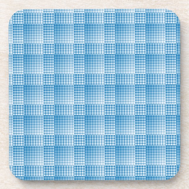 Porta-copo Blue White Checker Abstract Pattern (Frente)