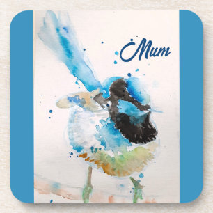 Porta-copo Blue Wren Wrens Watercolor Baby Blue australiano