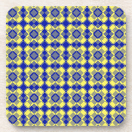 Porta-copo Blue Yellow Checker Argyle Pattern