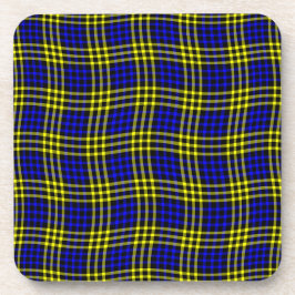 Porta-copo Blue Yellow Plaid Checker Seamless Pattern