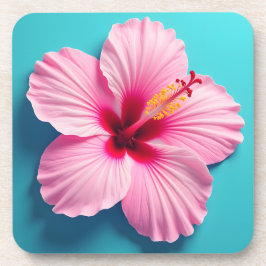 Porta-copo Blush of Elegance: Raio de Hibisco Rosa