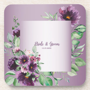 Porta-copo Blush Roxo Floral Geométrico Verde
