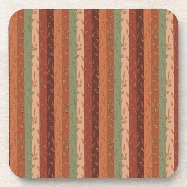 Porta-copo Boho Leaf Pattern Rustic Home Decor (Frente)