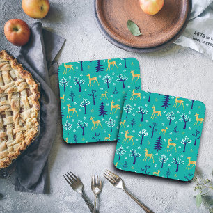 Porta-copo Boho Trees Dourados Deers Moderno