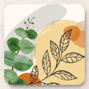 Porta-copo Boho Verde Botânico Laranja
