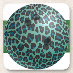 Porta-copo bola de boliche Leopard Teal