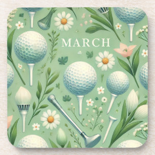 Porta-copo Bola de golfe com flores para golfista em março ve
