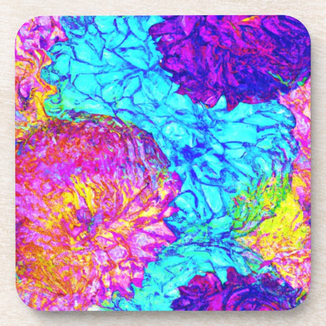 Porta-copo Bold e Linda Arte de Padrões Florais (Frente)