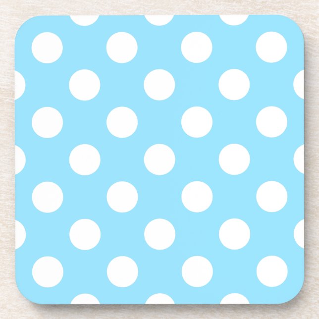 Porta-copo Bolinhas brancas em azul pálido (Frente)