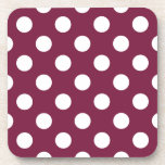 Porta-copo Bolinhas brancas em burgundy<br><div class="desc">Bolinhas brancas em burgundy</div>
