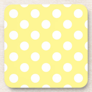 Porta-copo Bolinhas brancas no limão - amarelo