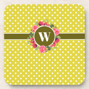 Porta-copo Bolinhas de exaustão, vermelho e rosa, com aquarel