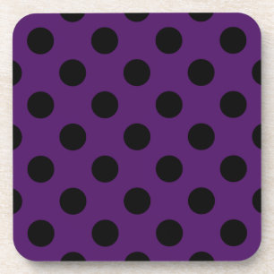 Porta-copo Bolinhas pretas em roxo de ameixa