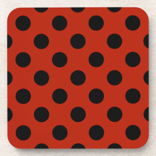 Porta-copo Bolinhas pretas em vermelho