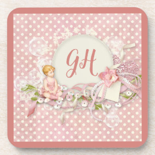 Porta-copo Bolinhas Rosa Bonito E Bonitas, Girly Monogramadas