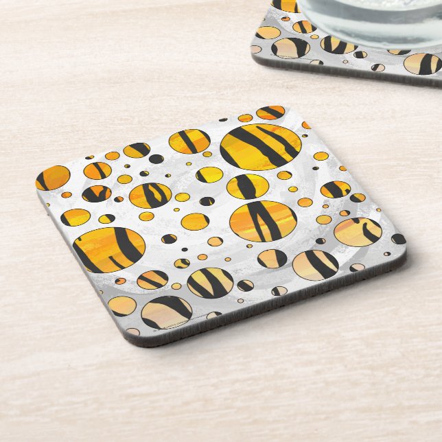 Porta-copo Bolinhas Tigre Preto e Impressão Laranja (Left Side)