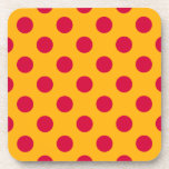 Porta-copo Bolinhas vermelhas em amarelo<br><div class="desc">Bolinhas vermelhas em amarelo</div>