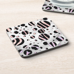 Porta-copo Bolinhas Zebra Pretas e Rosa