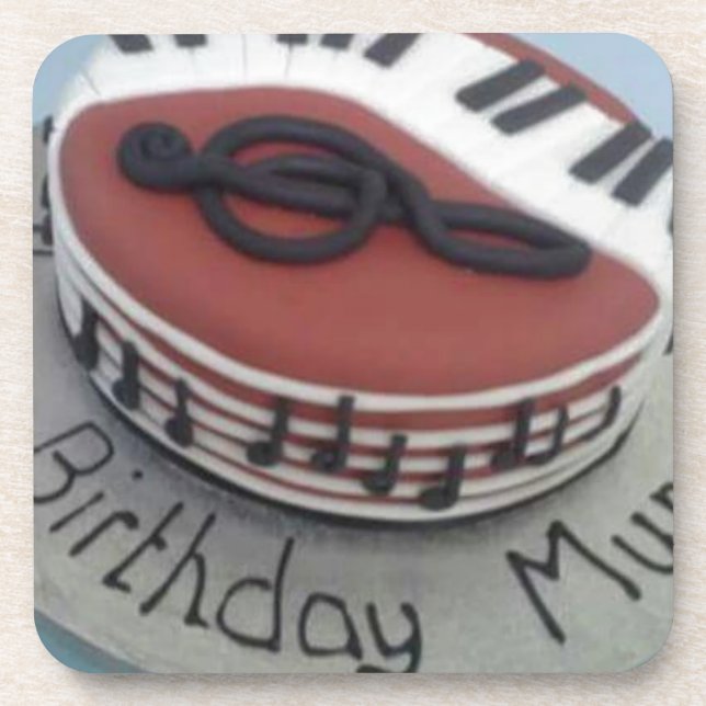 Porta-copo Bolo de mãe de aniversário feliz (Frente)