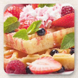 Porta-copo Bolo do Waffle com fruta de baga fresca