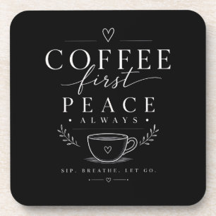 Porta-copo Bom Café Bom Humor Ótimo Dia Minimalista