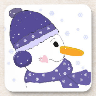 Porta-copo Boneco de neve com coração em seu mordente