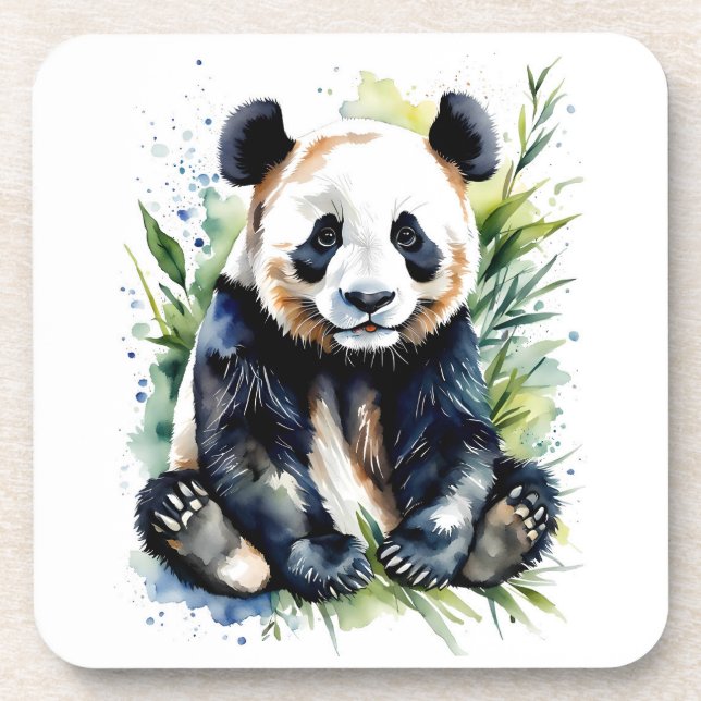 Porta-copo Bonita Watercolor Panda Bear (Frente)