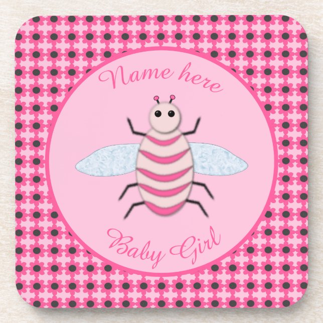 Porta-copo Bonito Bebê Rosa Personalizada (Frente)