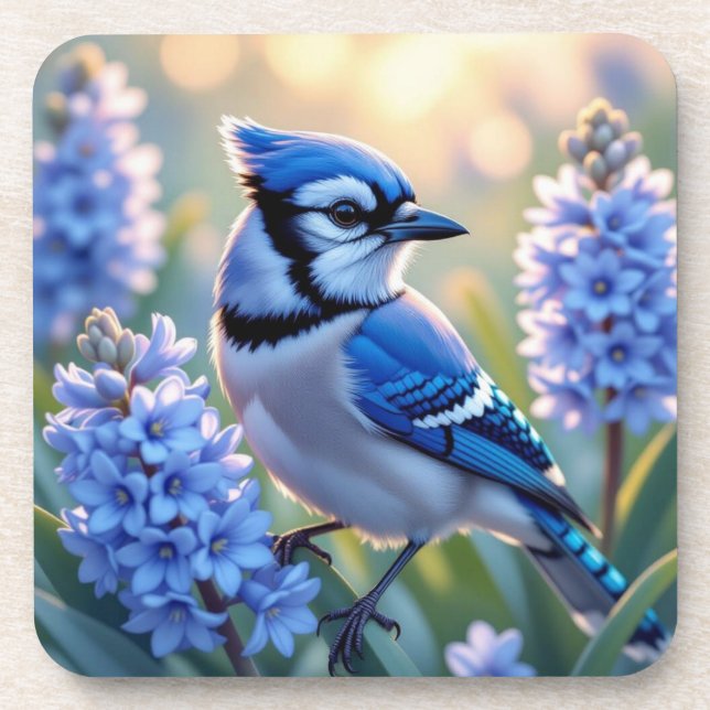 Porta-copo Bonito Blue Jay e Lilacs (Frente)