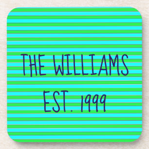 Porta-copo Bonito faixas verdes e azuis