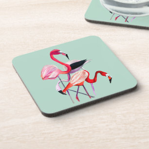 Porta-copo Bonito flamingo rosa em azul