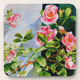 Porta-copo Bonito rosa, rosas vermelhas, flor aquarela