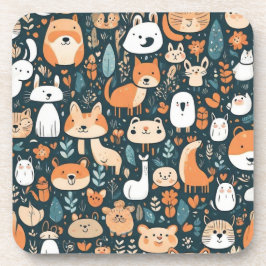 Porta-copo Bons animais divertem-se com decor design verde