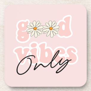 Porta-copo Bons Vibes Apenas Slogan Hippie dos anos 70