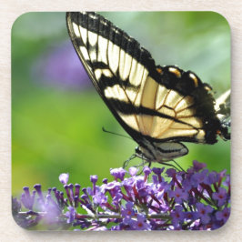 Porta-copo Borboleta Amarela e Preta sobre Lavanda