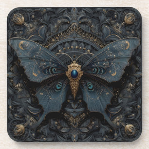 Porta-copo Borboleta Azul Escuro Ornamentada com Filigrana Do