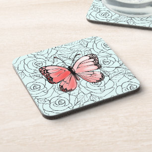 Porta-copo Borboleta Rosa E Arte Rosa - Escolha Cor -