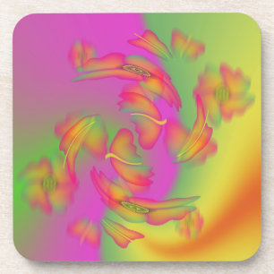 Porta-copo Borboletas e flores