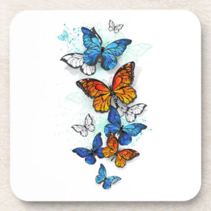 Porta-copo Borboletas voadoras Morpho e Monarca