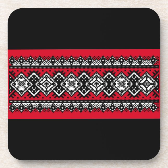 Porta-copo Bordado vermelho (Frente)