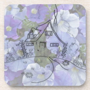 Porta-copo Bordados de algodão e Petunias