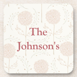 Porta-copo Borgonha e flores brancas