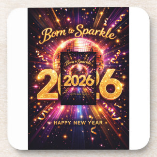 Porta-copo Born to Sparkle 2026 Disco Ball Happy New Year