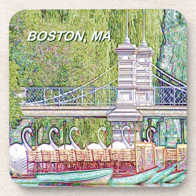 Porta-copo Boston Swan Boats in Pencil and Ink Filter (Frente)