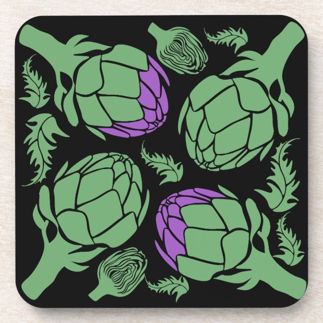 Porta-copo Botanical Artichoke Art Home Decor (Frente)