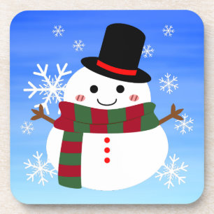 Porta-copo Branca de Natal Snowman